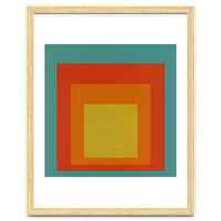 JOSEF ALBERS - HOMAGE TO THE SQUARE GREEN RED YELLOW ORANGE