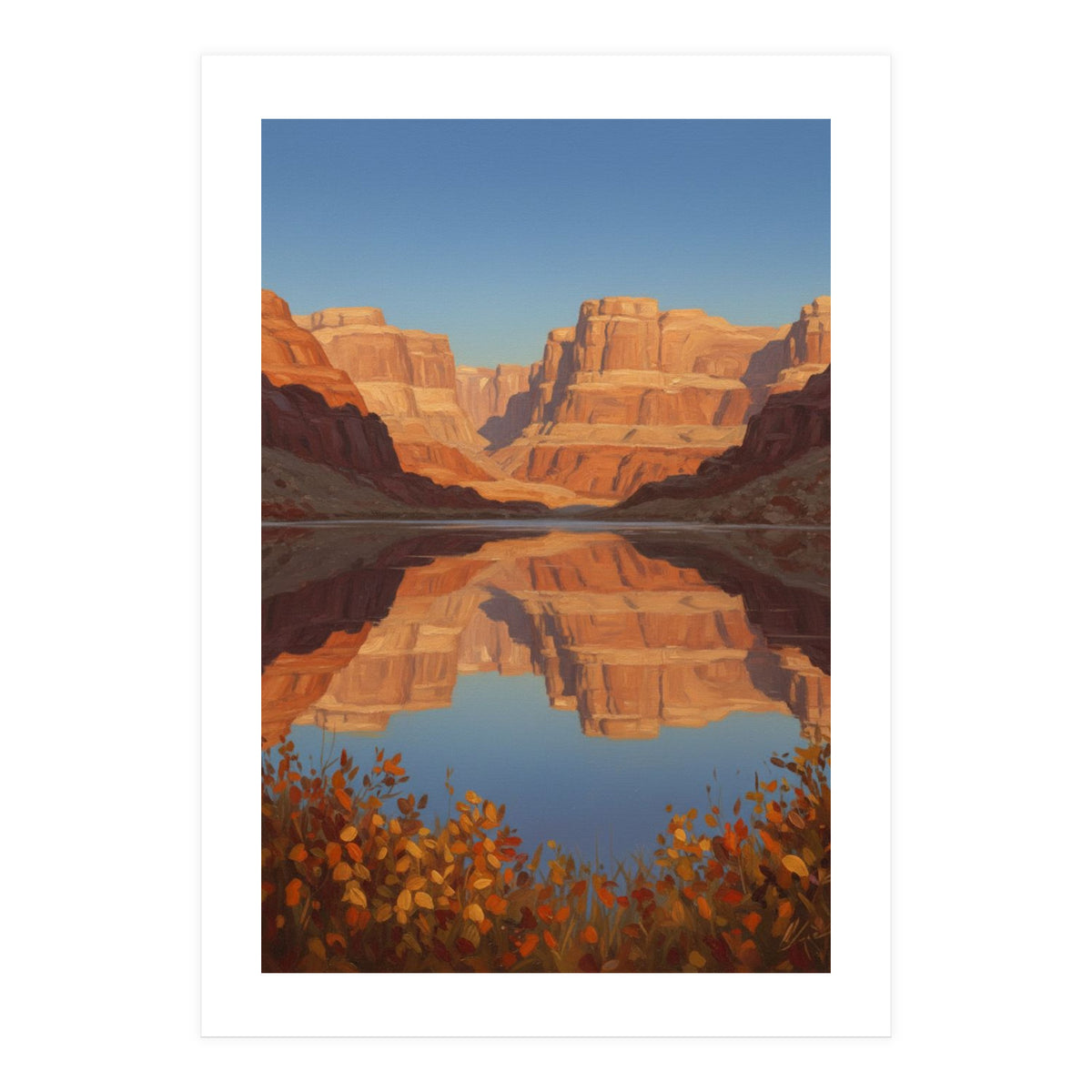 The Silent Echo of Crimson Canyons (Print Only)