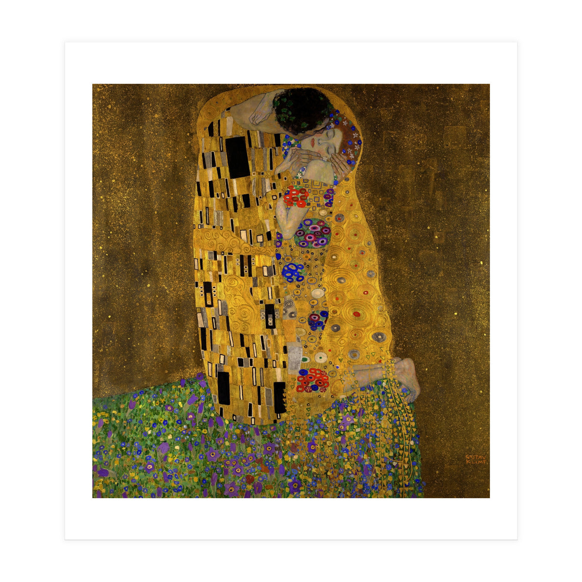 Gustav Klimt The Kiss Gold Romantic Art (Print Only)