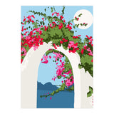 Bougainvillea Arch, Greece Santorini Architecture Travel, Summer Botanical Nature Bohemian, Eclectic Boho (Print Only) thumbnail