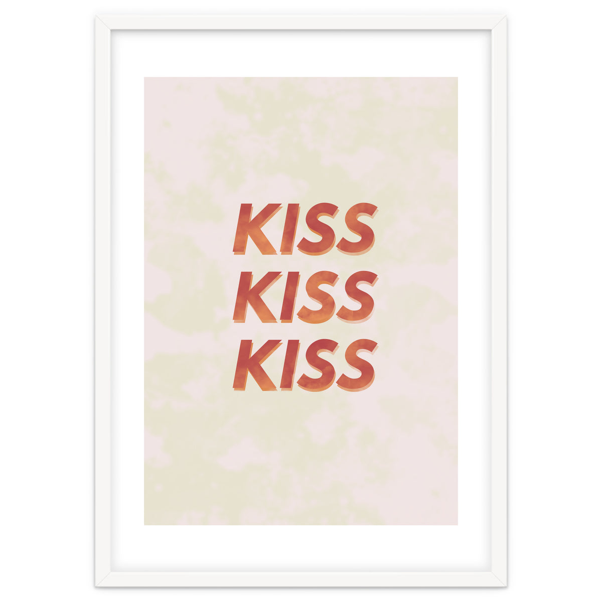 Kiss Kiss Kiss Love Typography