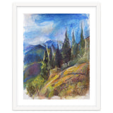Pastel drawing of an Alpine Pine Forest thumbnail