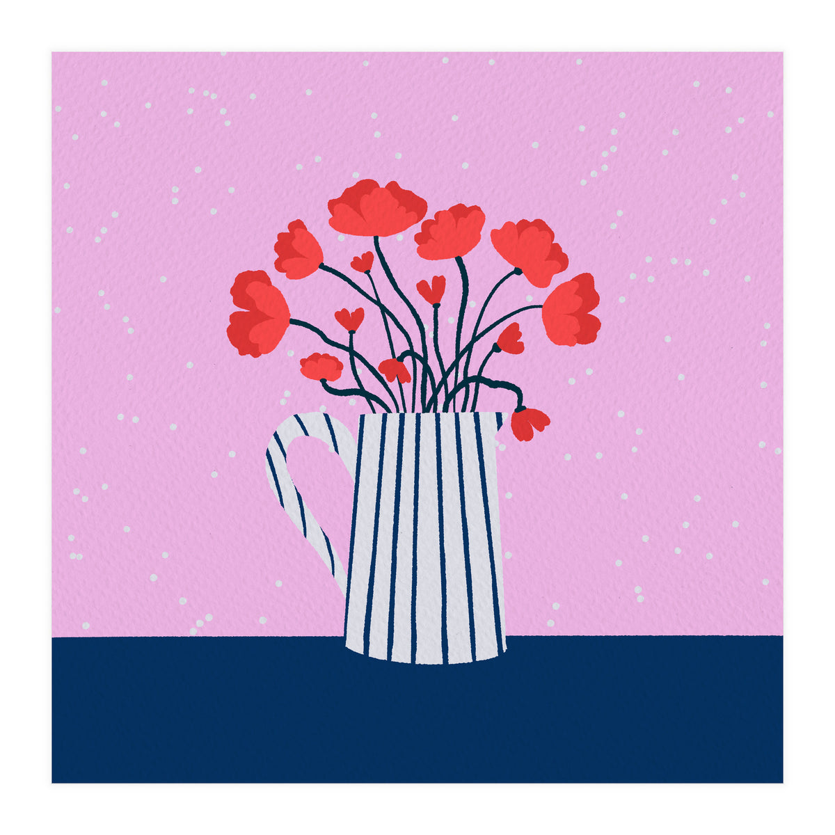 Poppies – pink and blue (Print Only)