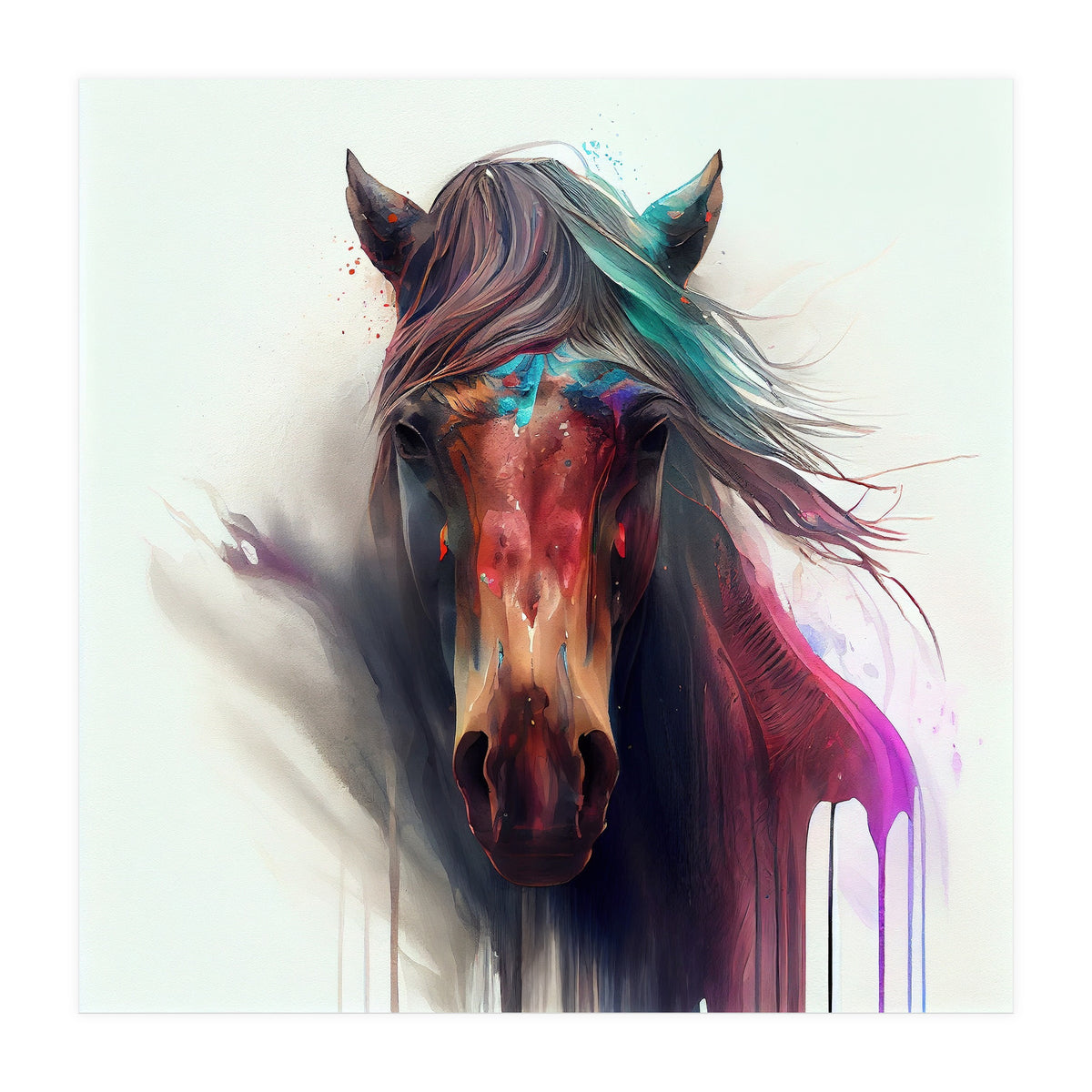 Wild Horse Face Portrait (Print Only)