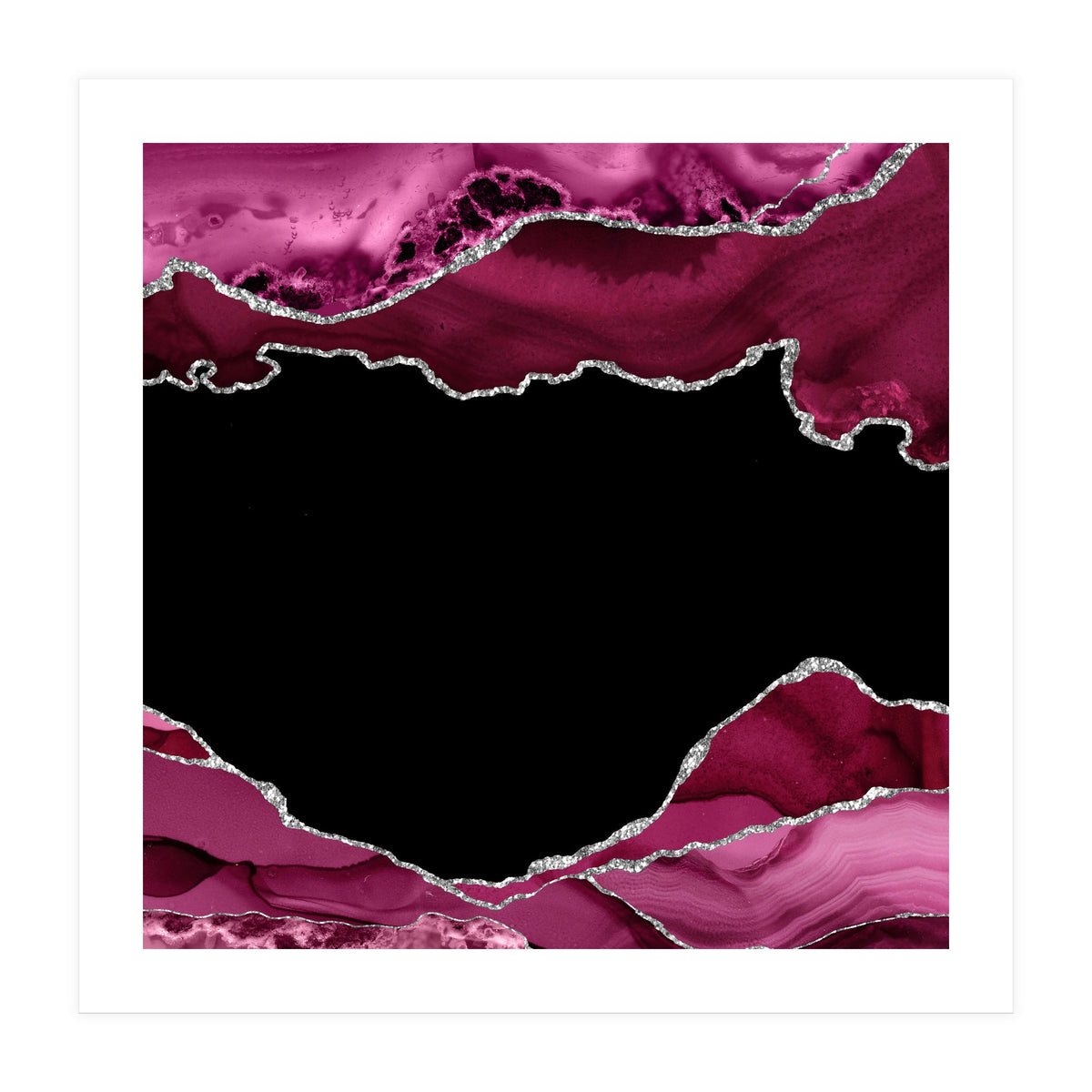 Burgundy & Silver Agate Texture 04 (Print Only)