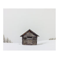 Wooden shed with snow (Print Only)