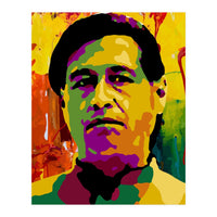 Cesar Chavez Colorful Abstract Art (Print Only)