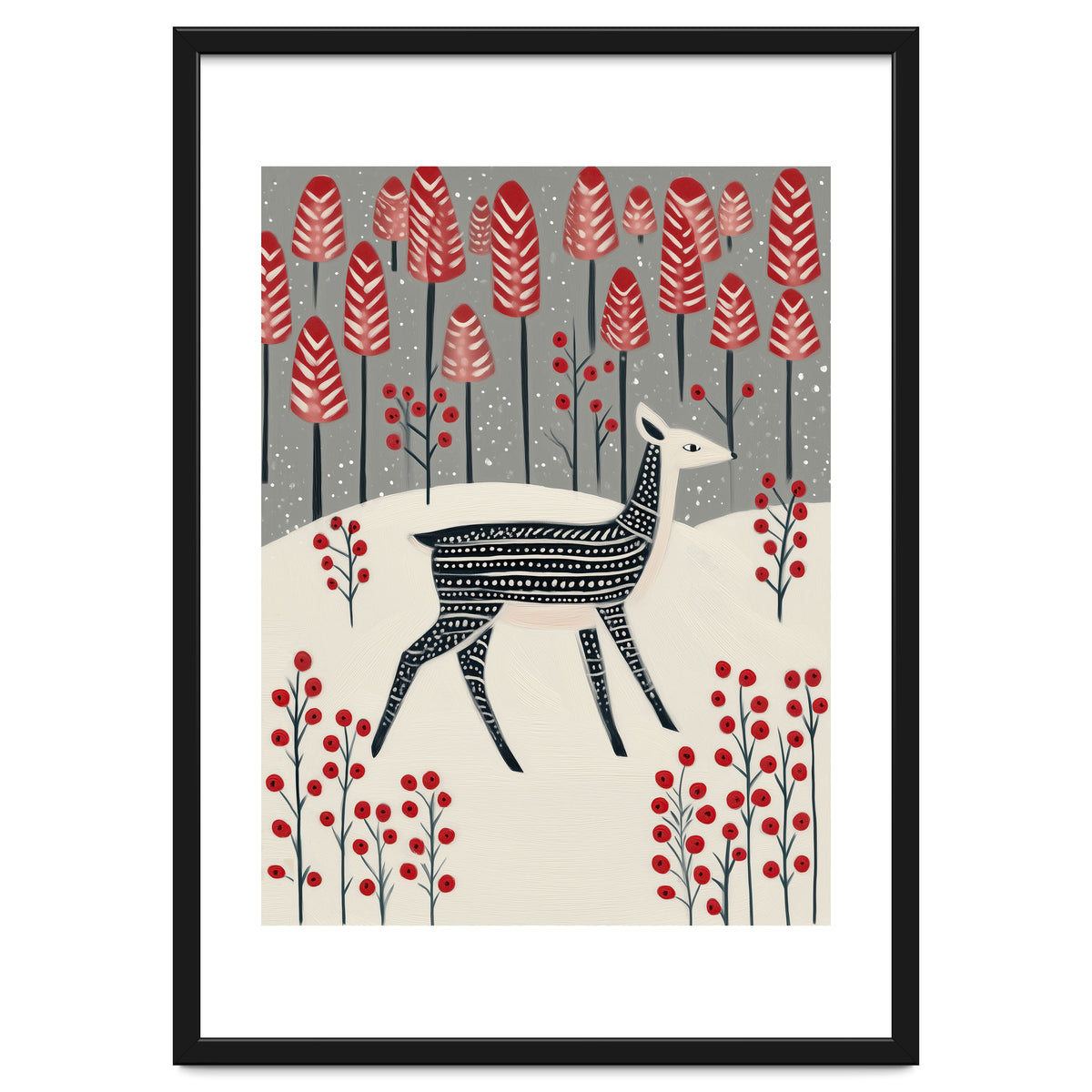 Fawn in a Winter Landscape