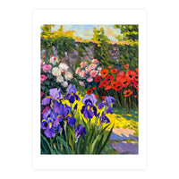 Sun-Drenched Secret Garden Oil Painting (Print Only)