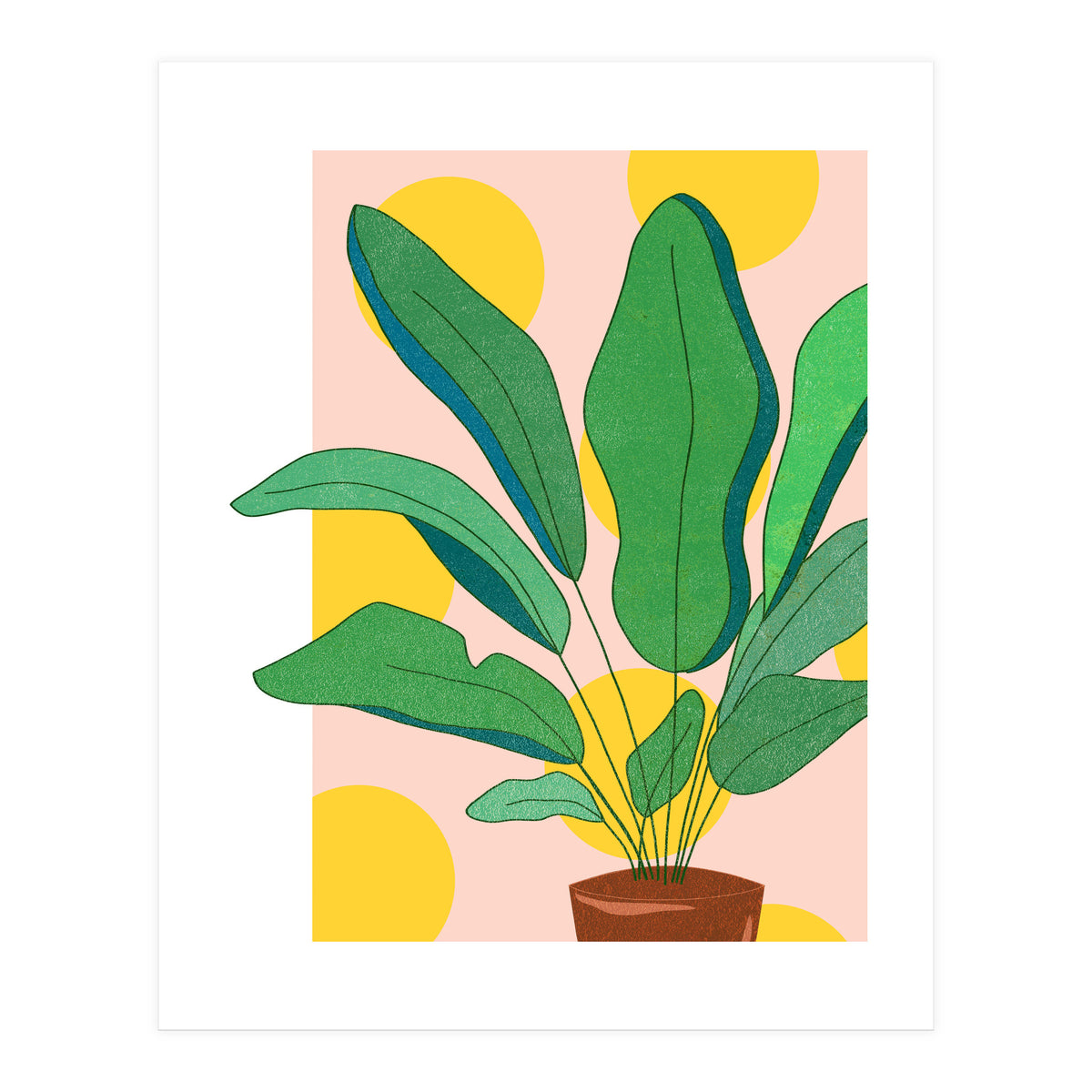 Pastel Plants Love, Botanical Nature Illustration, Gardening Blush Growth, Positive Vibes Mindset Hope (Print Only)