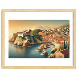 Vintage Croatia, Dubrovnik Coastal Poster thumbnail