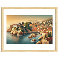Vintage Croatia, Dubrovnik Coastal Poster
