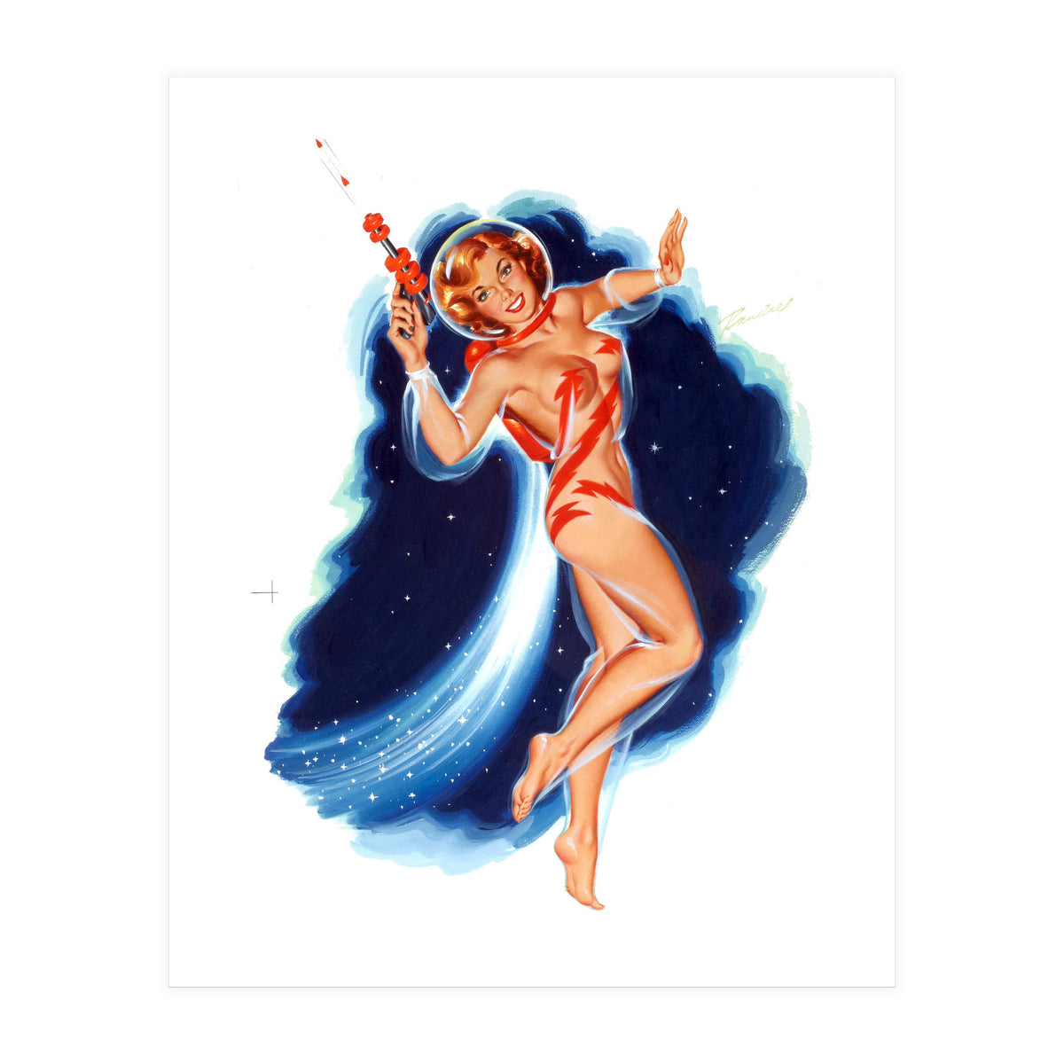 Pinup Astronaut Girl (Print Only)