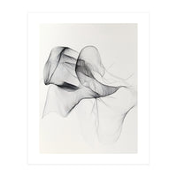 Abstract Black And White Flowing Lines Art (Print Only)