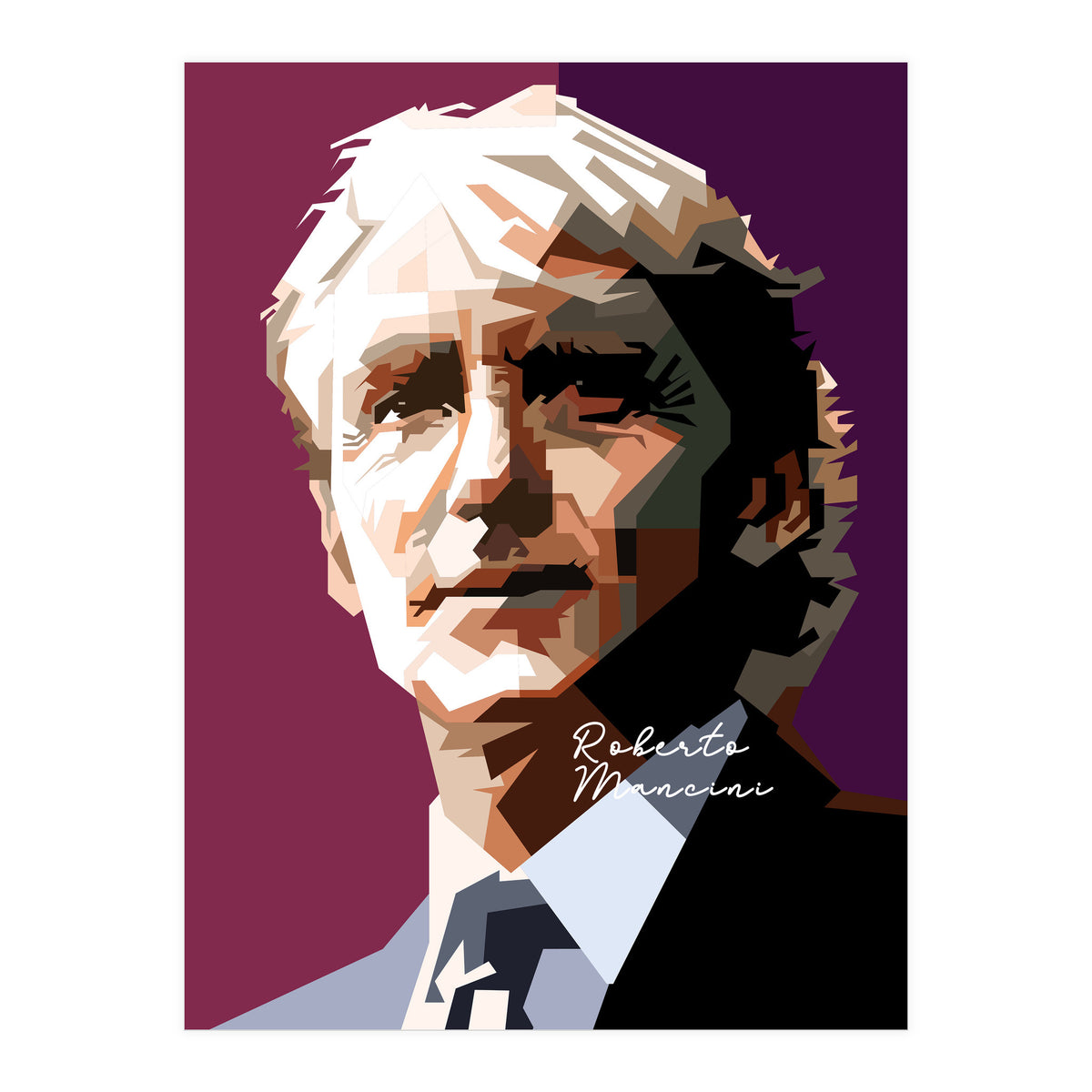 Roberto Mancini Retro Football (Print Only)
