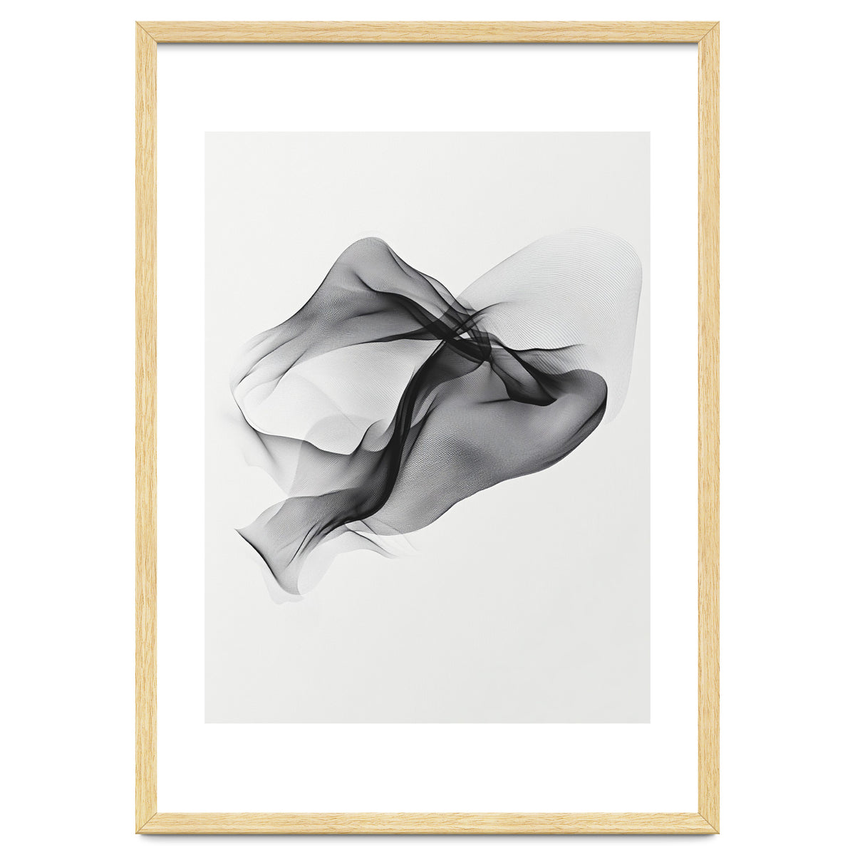 Abstract Black Flowing Fabric Wave