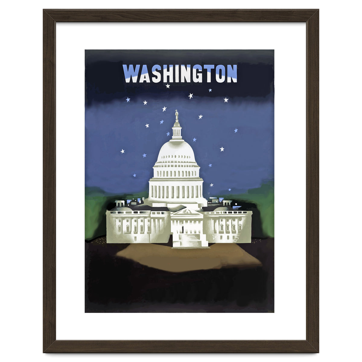 Washington, White House at Night