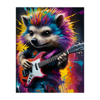 Hedgehog Plays The Guitar, Rock Graffiti (Print Only)