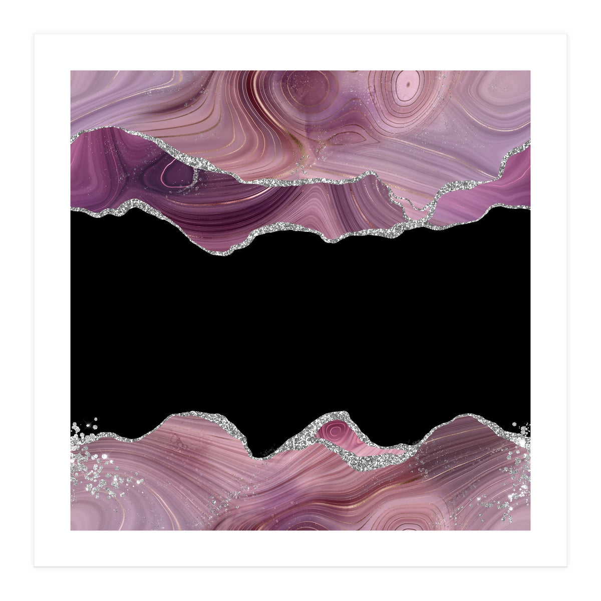 Mauve & Silver Agate Texture 03  (Print Only)
