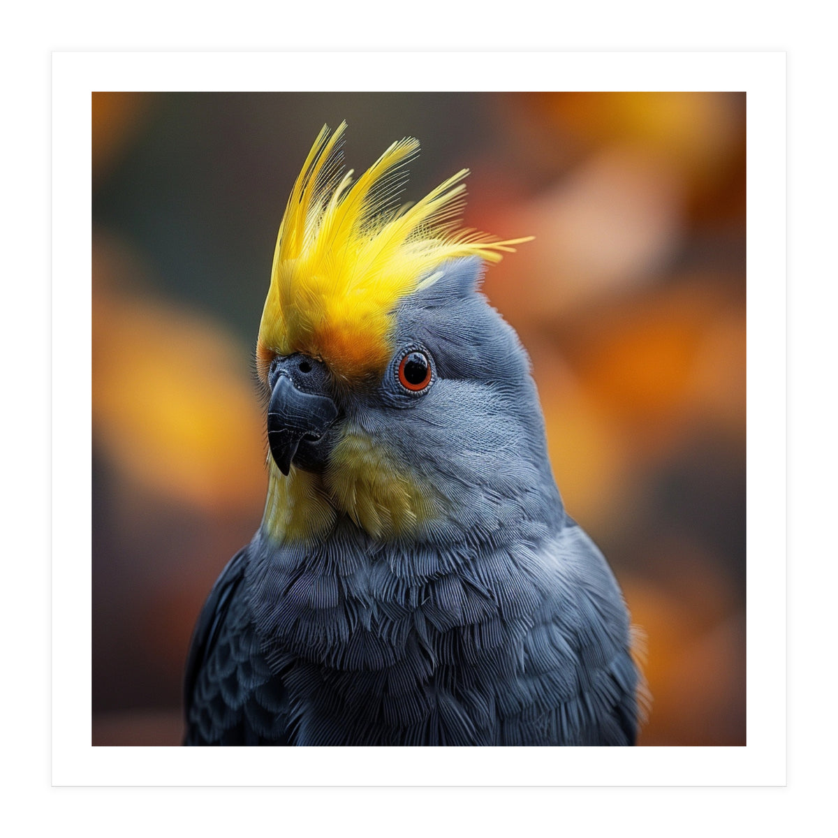 Close-up Portrait of a Yellow Cockatoo in the Wild. (Print Only)