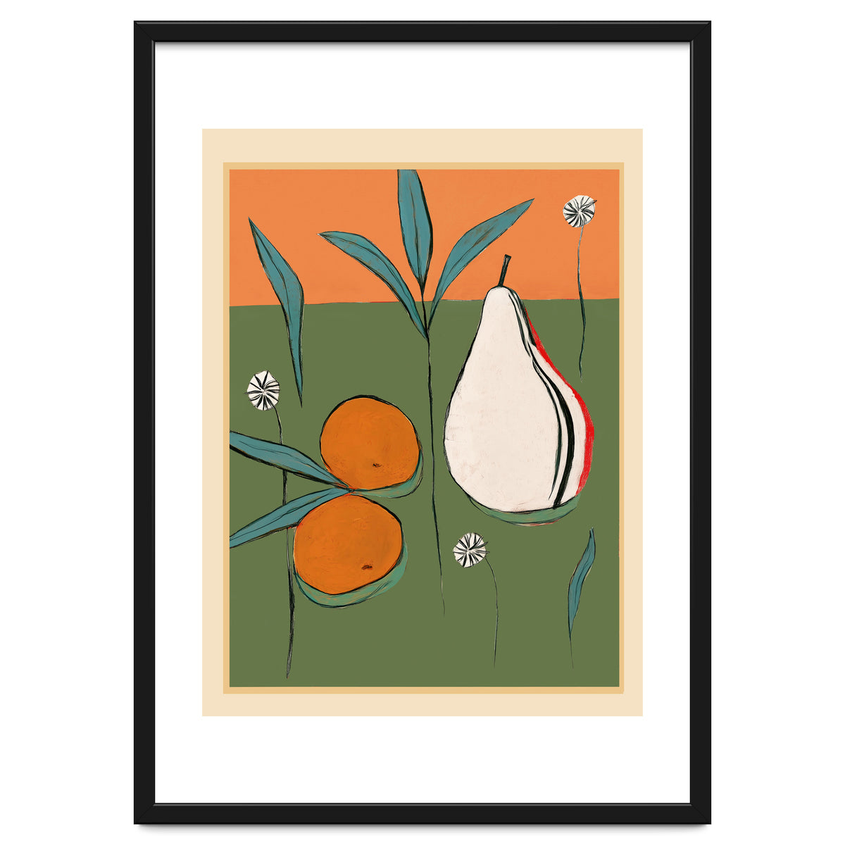 Abstract Pear And Orange Art