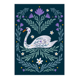 Swan Purple And Teal (Print Only) thumbnail