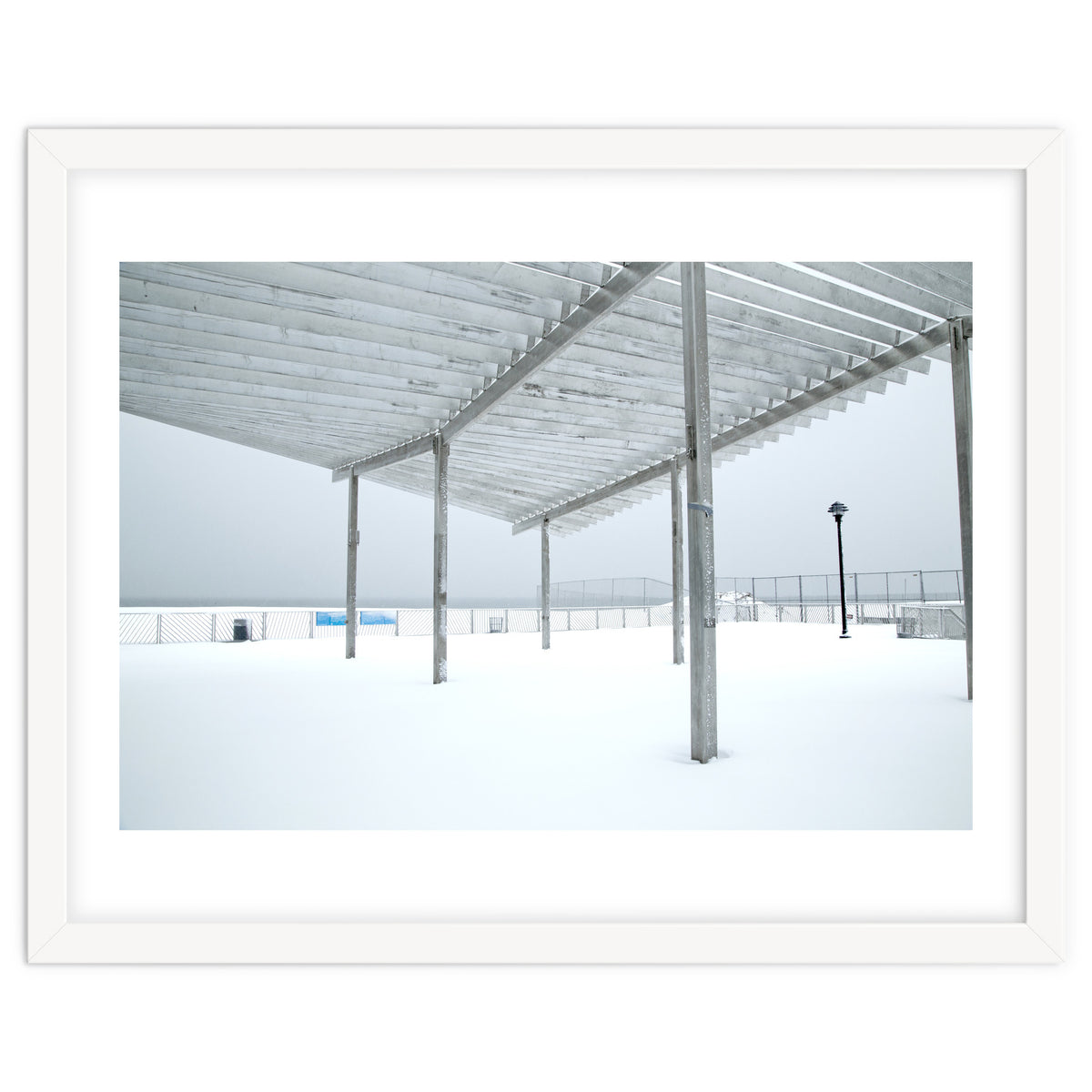 Sunshade site in the winter beach