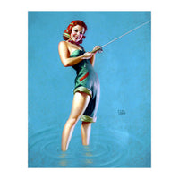 Pinup Fishing Girl (Print Only)