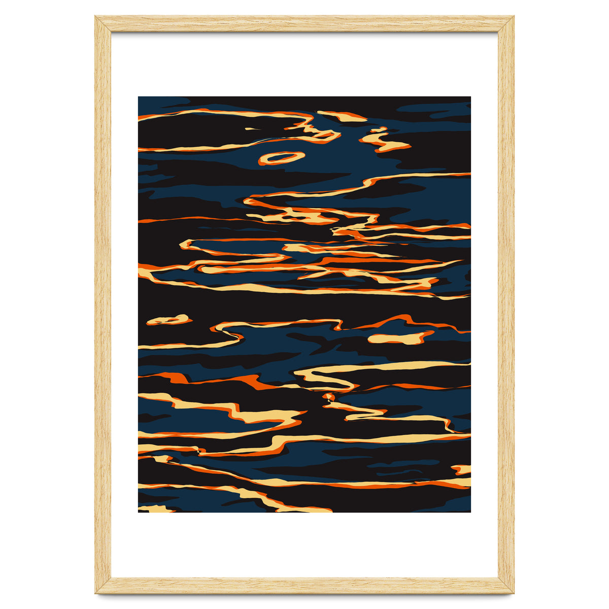 Sunset Reflection, Positivity Hope Growth Optimism Mindset, Nature Marble Dark Ocean