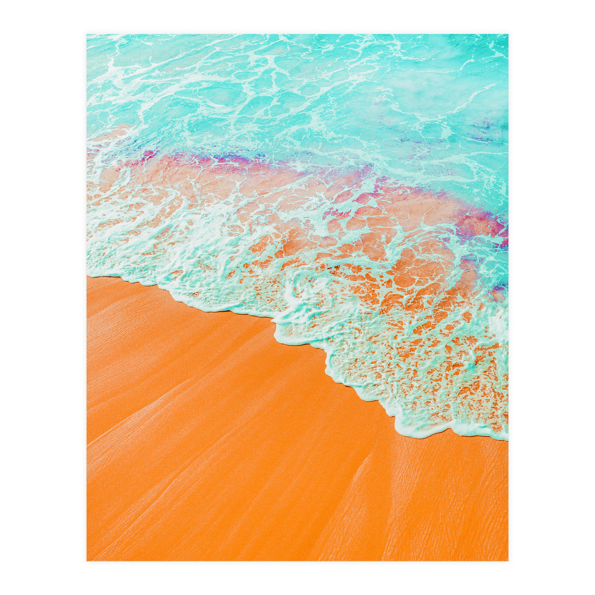 Coral Shore, Ocean Beach Photography, Summer Sea Sand Waves (Print Only)
