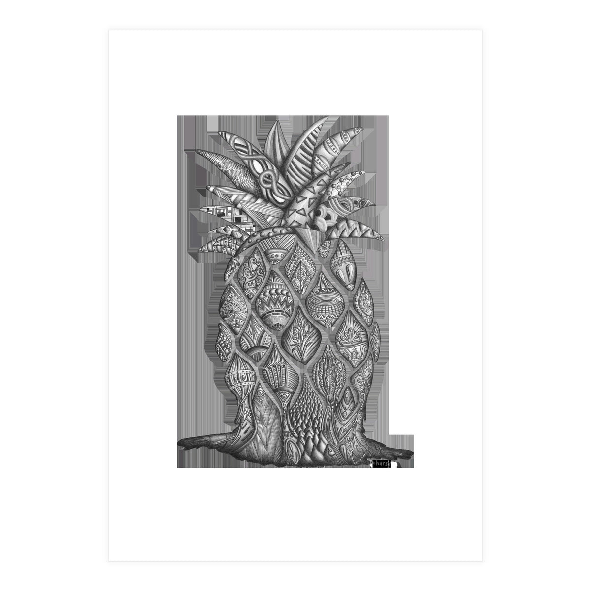 Surreal melting pineapple by Charsy (Print Only)