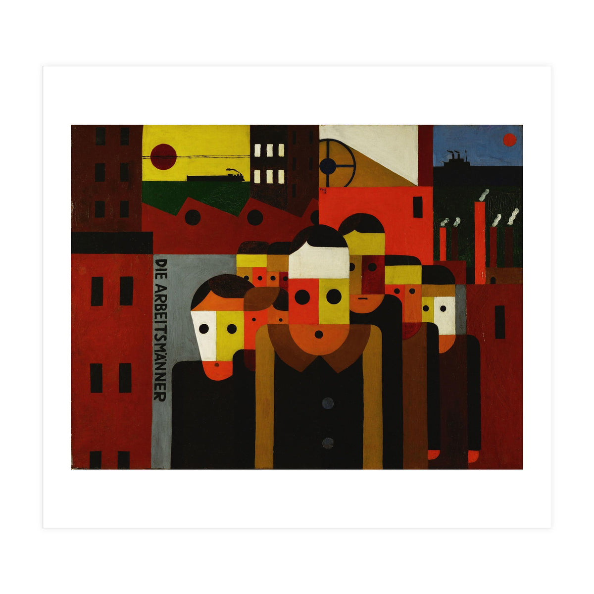 Die Arbeitsmaenner - The Workmen. Oil on canvas. (Print Only)