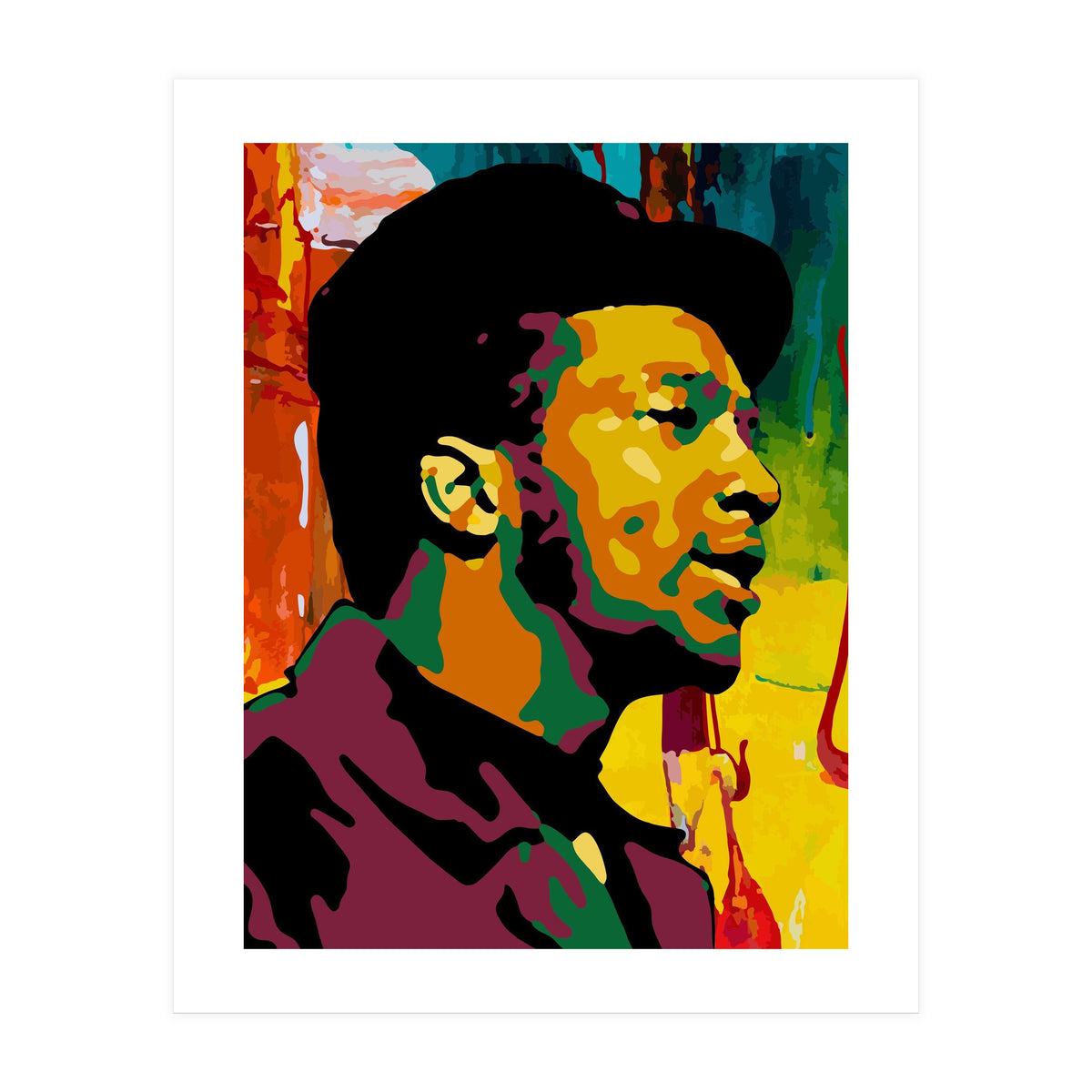 Fred Hampton Colorful Abstract Art (Print Only)