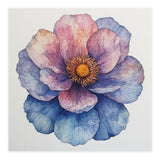 Ethereal Bloom: Watercolor Petals in Indigo and Rose (Print Only) thumbnail