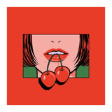 Pop Art Cherry Bold Lips With A Classic Design (Print Only) thumbnail
