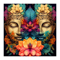 Twin Lotus Buddha Portrait (Print Only)