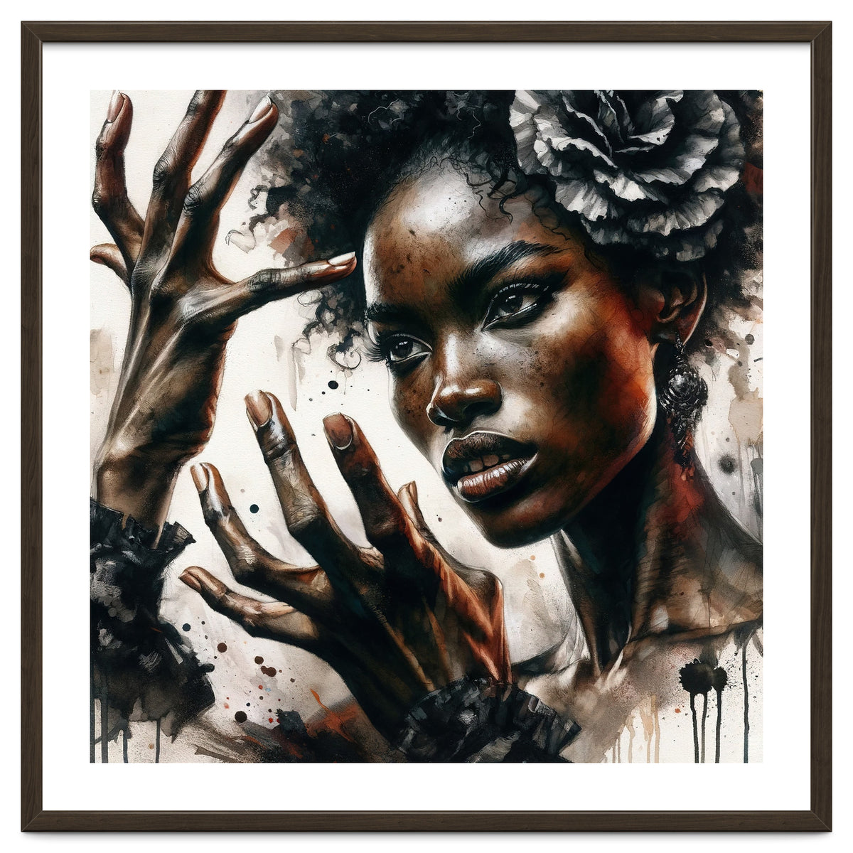 Noir Flamenco Hands Portrait