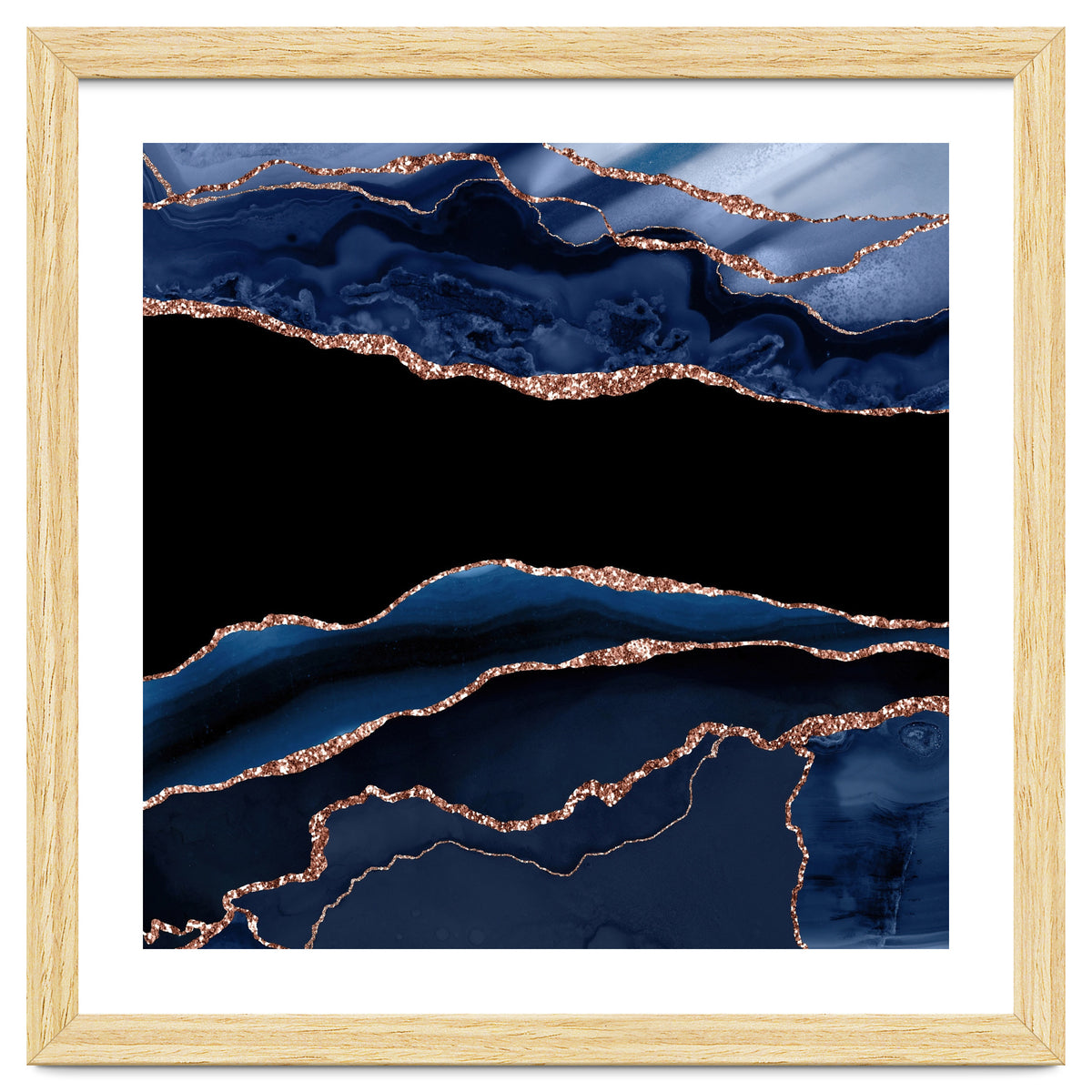 Navy & Rose Gold Agate Texture 11