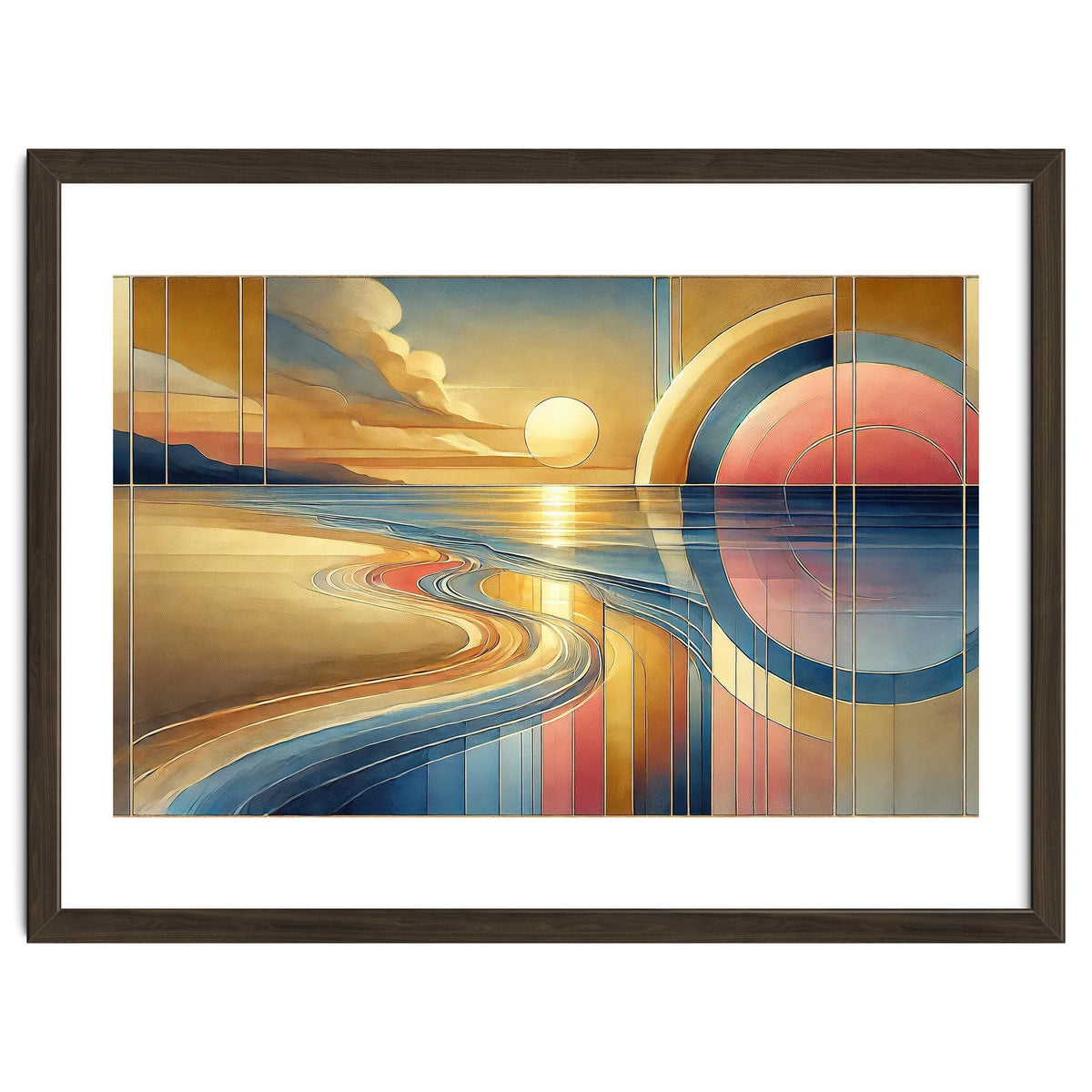 Sundown Serenity Scene In Art Deco