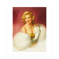 Smiling Lady In White Dress (Print Only)