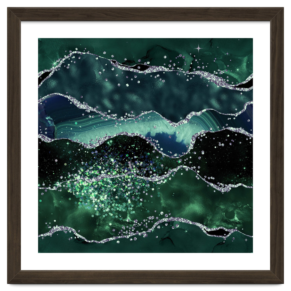 Emerald Glitter Agate Texture 05