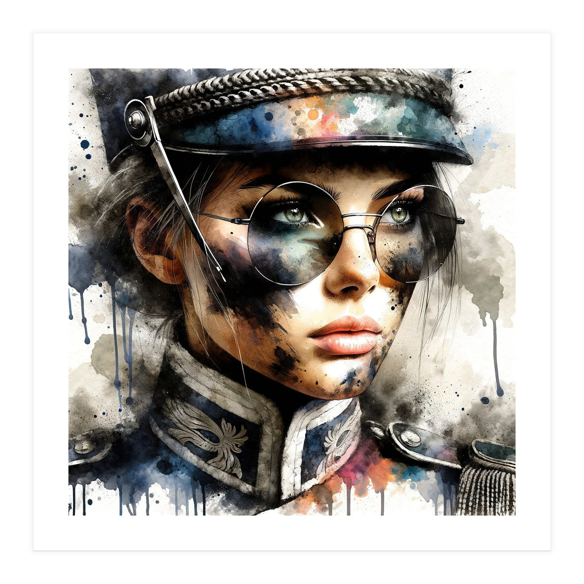 Watercolor Napoleonic Soldier Woman #5 (Print Only)