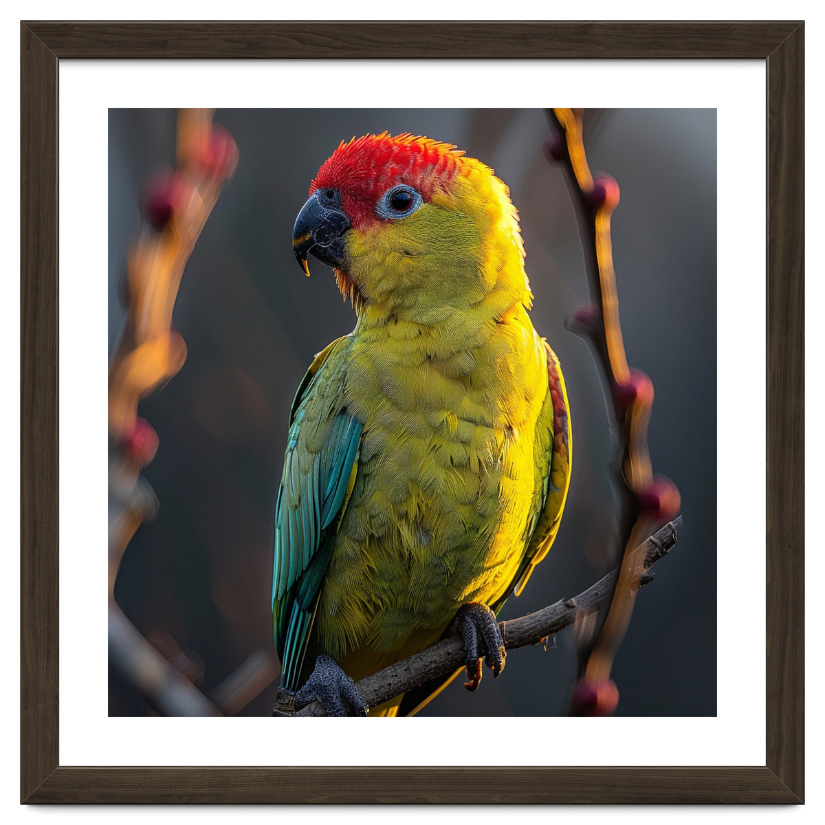 Close Up Of A Colorful Jenday Conure