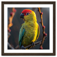 Close Up Of A Colorful Jenday Conure