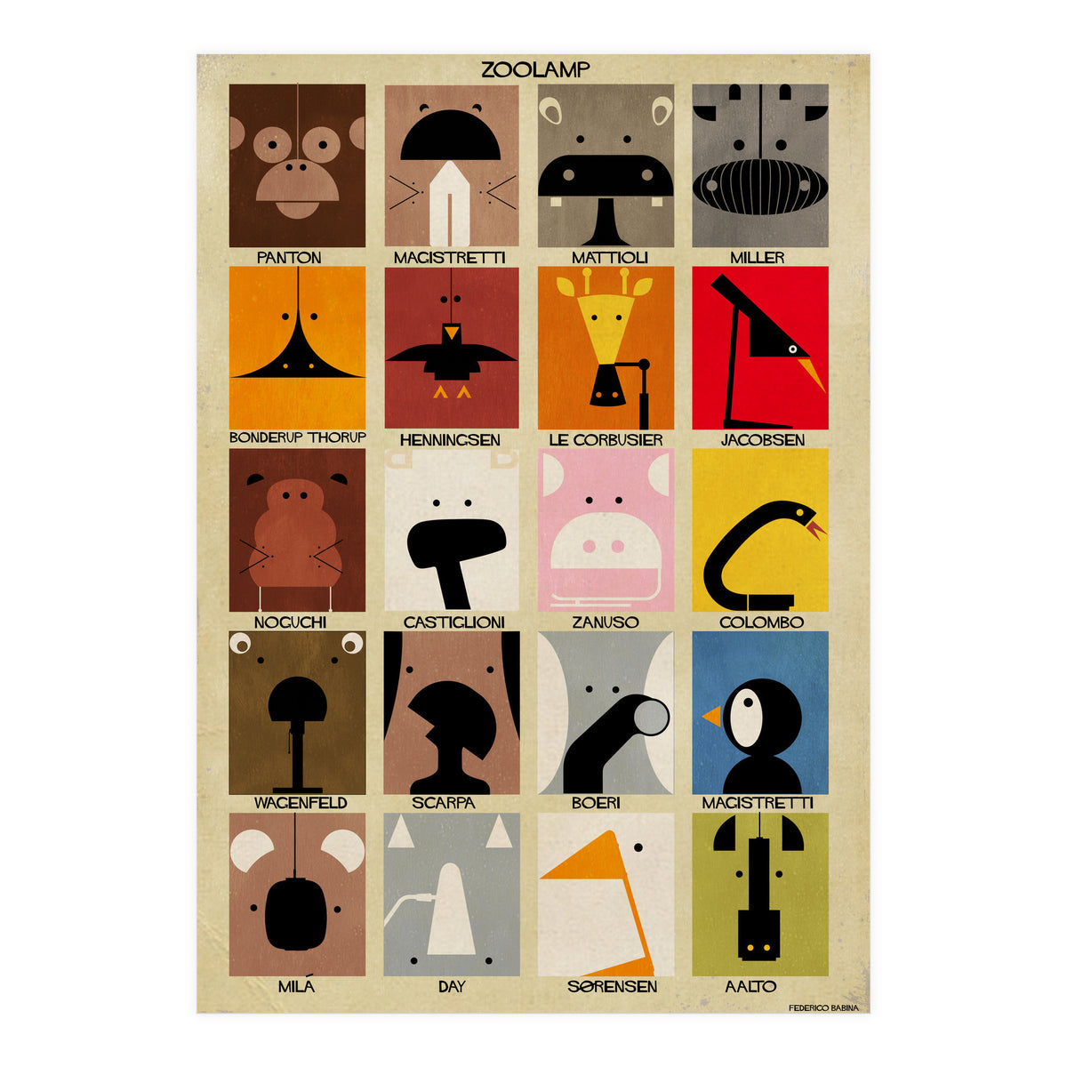 Zoo Lamp Animals (Print Only)