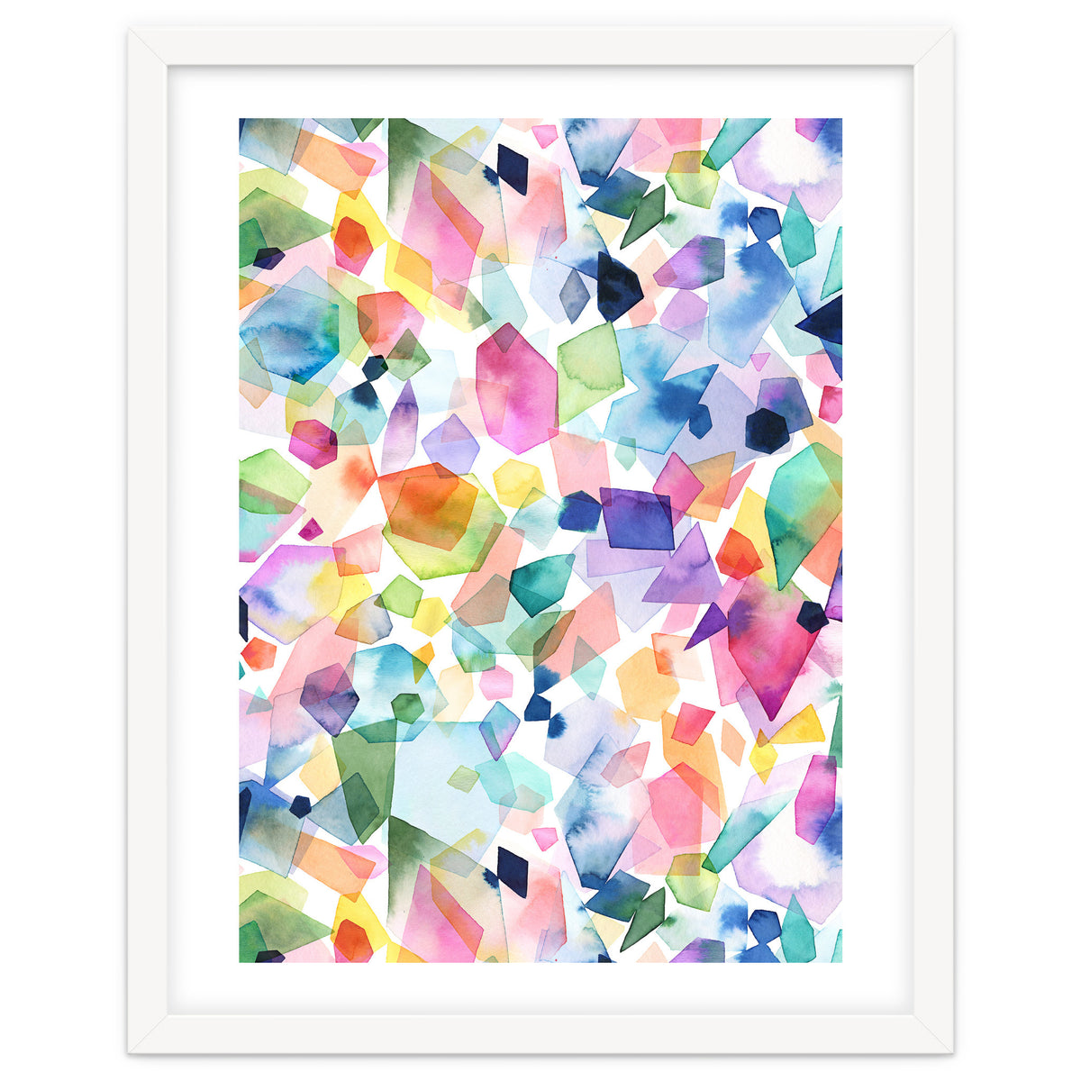 Colorful Watercolor Crystals and Gems
