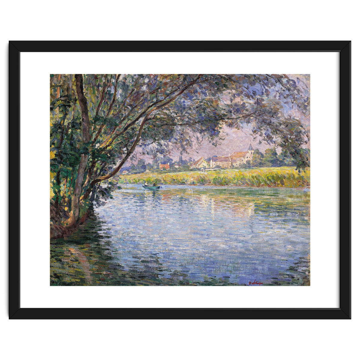 Henri Lebasque (Champigné, 1865-Le Cannet, 1937). Banks of the RIver Marne near Montévrain (ca. 1...