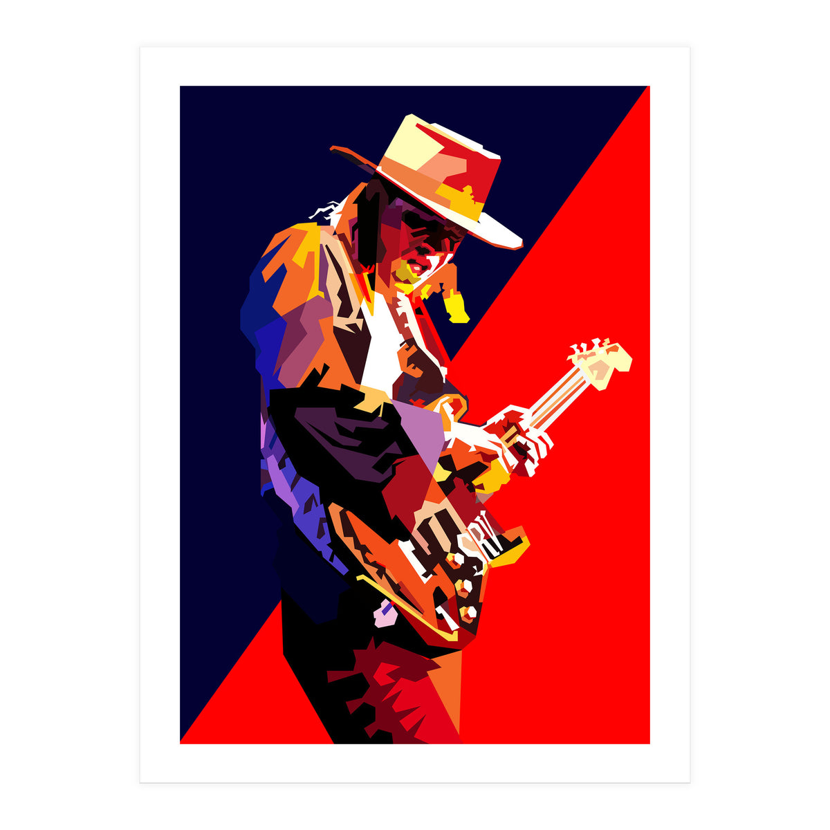 Stevie Ray Vaughan Rock Blues Guitarst Pop Art WPAP (Print Only)