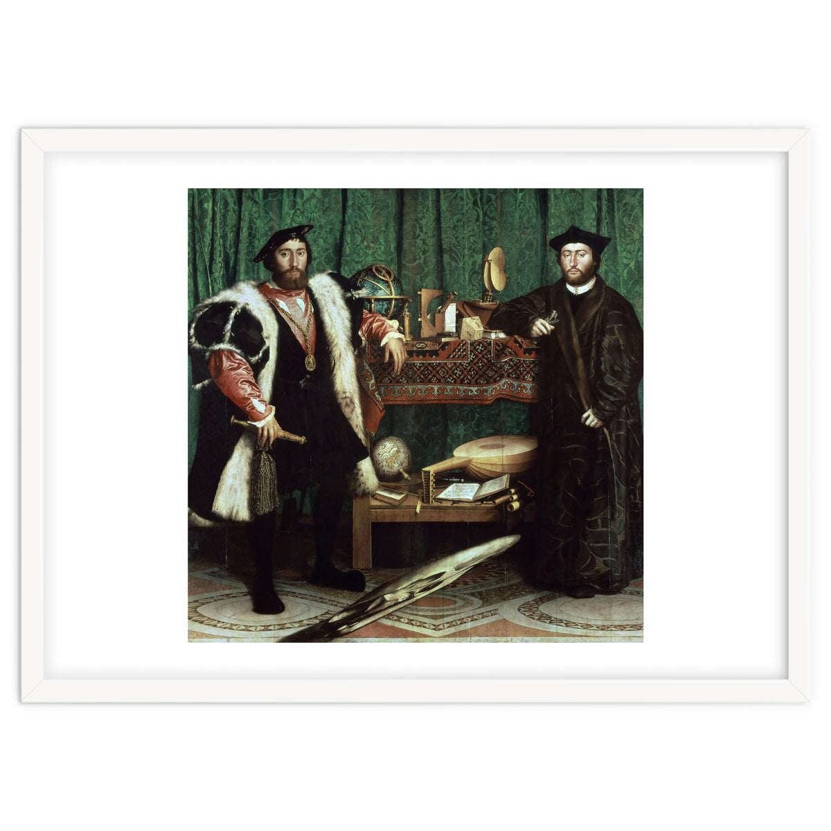 Germany school. The Ambassadors (with anamorphosis in the lower part of the painting). 1533. Oil ...