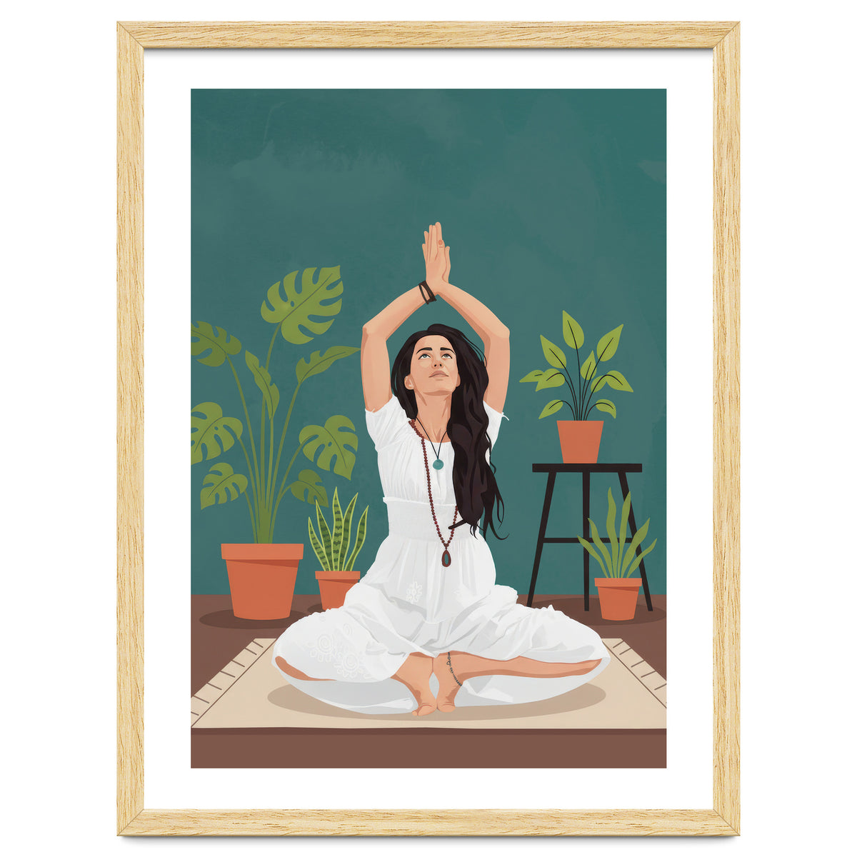 Serene Yoga Pose FitnessIllustration